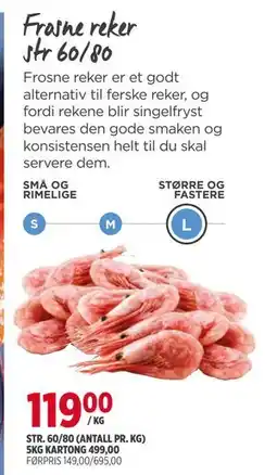 Meny Frosne reker str 60/80 tilbud