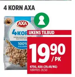 Meny 4 KORN AXA tilbud