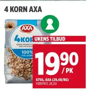 Meny 4 KORN AXA tilbud