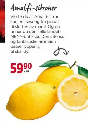 Meny Amalfi-sitroner tilbud