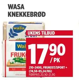 Meny WASA KNEKKEBRØD tilbud