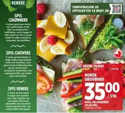 Meny NORSK GROVBRØD tilbud