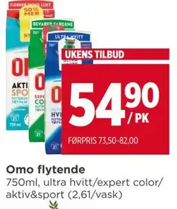 Meny Omo flytende tilbud
