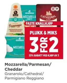 Meny Mozzarella/Parmesan/ Cheddar tilbud