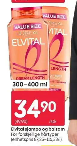 Rusta Elvital sjampo og balsam tilbud