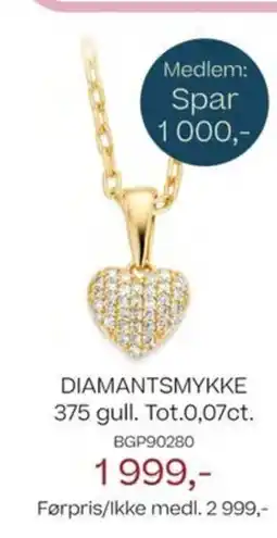 Bjørklund Diamantsmykke 375 gull. Tot.0,07ct. BGP90280 tilbud