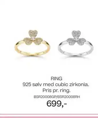 Ring 925 sølv med cubic zirkonia. pris pr. ring.