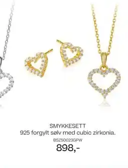 Bjørklund Smykkesett 925 forgylt sølv med cubic zirkonia. tilbud