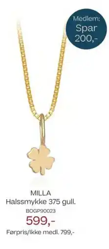 Bjørklund Milla halssmykke 375 gull. tilbud