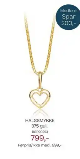 Bjørklund Halssmykke 375 gull. bgp90293 tilbud
