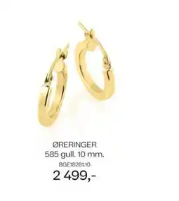Bjørklund ØRERINGER 585 gull. 10 mm. tilbud
