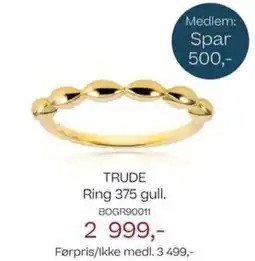 Bjørklund Trude ring 375 gull. tilbud
