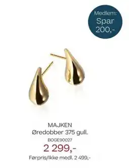 Bjørklund Majken øredobber 375 gull. tilbud