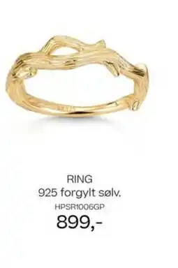 Bjørklund RING 925 forgylt sølv. tilbud
