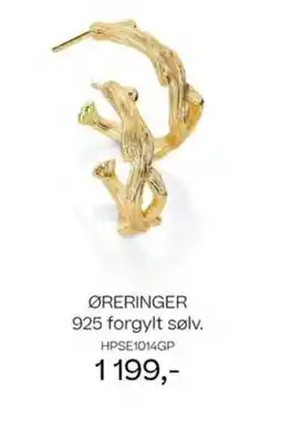 Bjørklund Øreringer 925 forgylt sølv. tilbud