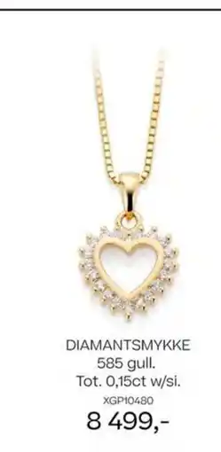 Bjørklund Diamantsmykke 585 gull. tot. 0,15ct w/si. tilbud