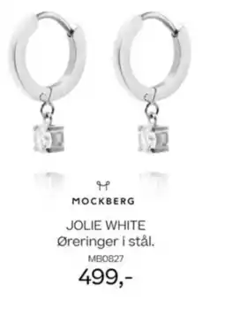 Bjørklund Mockberg jolie white øreringer i stål. tilbud