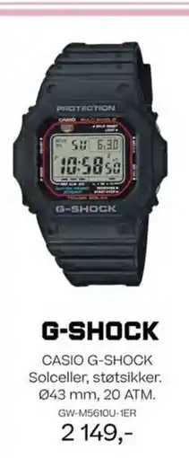 Bjørklund G-shock casio g-shock solceller, støtsikker. 043 mm, 20 atm. gw-m5610u-1er tilbud