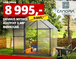 Bauhaus Drivhus mythos alu/poly 3,4m² mørkegrå tilbud