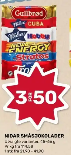Coop Marked Nidar småsjokolader tilbud