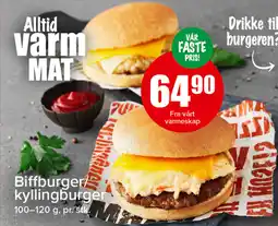 Eurospar Biffburger kyllingburger tilbud