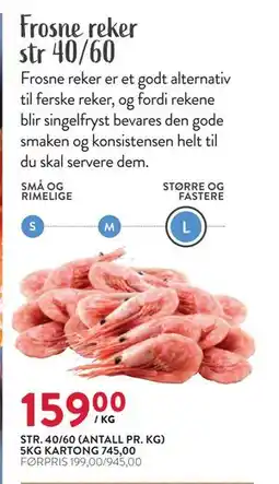 Jacobs Frosne reker str 40/60 tilbud