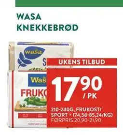 Jacobs WASA KNEKKEBRØD tilbud