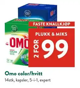 Jacobs Omo color/hvitt tilbud