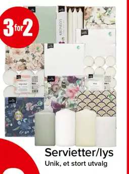 Eurospar Servietter/lys tilbud