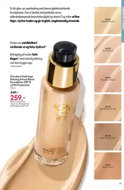 Oriflame Giordani Gold Age Defying Serum Boost Foundation SPF 12 +UVA Protection tilbud