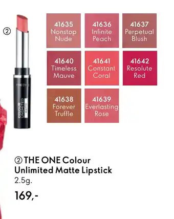 Oriflame THE ONE Colour Unlimited Matte Lipstick tilbud