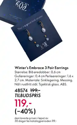 Oriflame Winter's Embrace 3 Pair Earrings tilbud