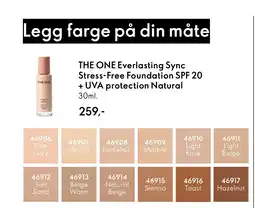Oriflame THE ONE Everlasting Sync Stress-Free Foundation SPF 20 + UVA protection Natural tilbud