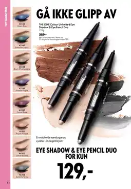 Oriflame THE ONE Colour Unlimited Eye Shadow & Eye Pencil Duo tilbud