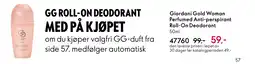 Oriflame Giordani Gold Woman Perfumed Anti-perspirant Roll-On Deodorant tilbud