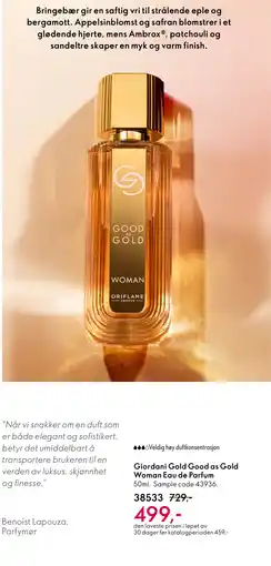 Oriflame Giordani Gold Good as Gold Woman Eau de Parfum tilbud