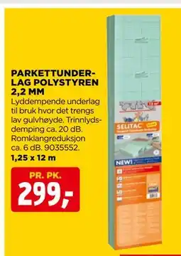 jem & fix PARKETTUNDERLAG POLYSTYREN 2,2 MM tilbud