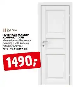 jem & fix HVITMALT MASSIV KOMPAKT DØR tilbud