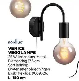 jem & fix VENICE VEGGLAMPE tilbud