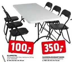 jem & fix SAMMENLEGGBART BORD tilbud