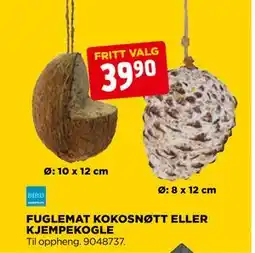 jem & fix FUGLEMAT KOKOSNØTT ELLER KJEMPEKOGLE tilbud