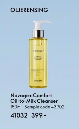 Oriflame Novage+ Comfort Oil-to-Milk Cleanser tilbud