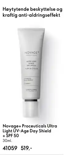 Oriflame Novage+ Proceuticals Ultra Light UV-Age Day Shield + SPF 50 tilbud