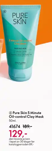 Oriflame Pure Skin 5 Minute Oil-control Clay Mask tilbud