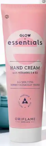 Oriflame Glow Essentials Hand Cream with Vitamins E & B3 tilbud