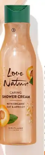 Oriflame Love Nature Caring Shower Cream with Organic Oat & Apricot tilbud
