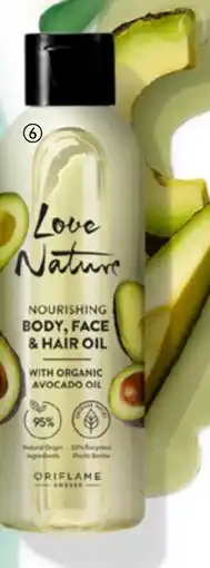 Oriflame Love Nature Nourishing Body, Face & Hair Oil with organic Avocado oil tilbud