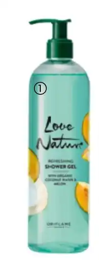 Oriflame Love Nature Refreshing Shower Gel with Organic Coconut Water & Melon tilbud