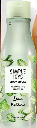 Oriflame Simple Joys Shower Gel with Organic Aloe Vera Love Nature tilbud