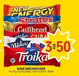 Coop Prix NIDAR SMÅSJOKOLADER tilbud